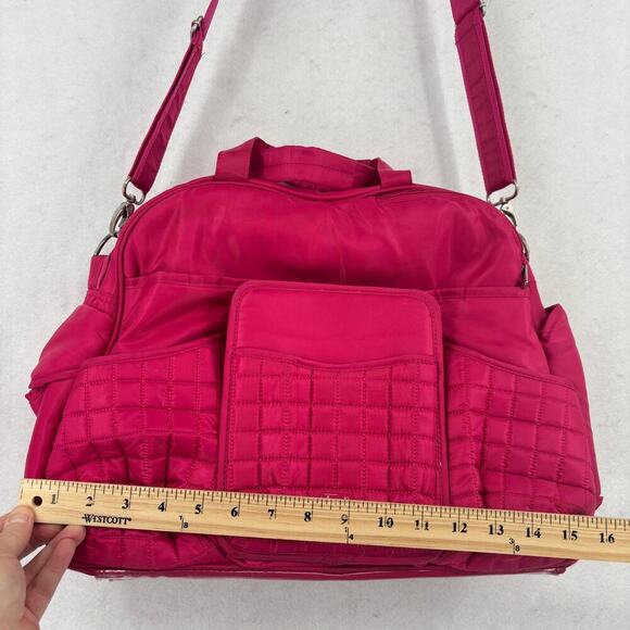 Lug Tuk Tuk Carry All Diaper Gym Travel Bag Rose Pink Multiple Pockets - Picture 12 of 15